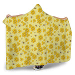 Cute Honey Bee Pattern Print Hooded Blanket