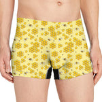 Cute Honey Bee Pattern Print Men's Boxer Briefs