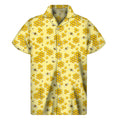 Cute Honey Bee Pattern Print Men's Short Sleeve Shirt