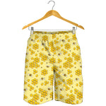 Cute Honey Bee Pattern Print Men's Shorts