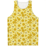 Cute Honey Bee Pattern Print Men's Tank Top