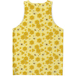 Cute Honey Bee Pattern Print Men's Tank Top