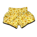 Cute Honey Bee Pattern Print Muay Thai Boxing Shorts