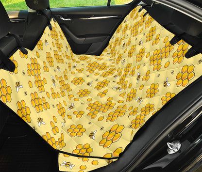 Cute Honey Bee Pattern Print Pet Car Back Seat Cover