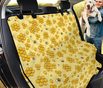 Cute Honey Bee Pattern Print Pet Car Back Seat Cover