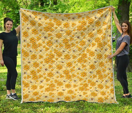 Cute Honey Bee Pattern Print Quilt