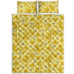 Cute Honey Bee Pattern Print Quilt Bed Set