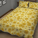 Cute Honey Bee Pattern Print Quilt Bed Set