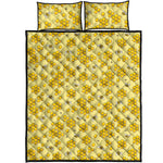 Cute Honey Bee Pattern Print Quilt Bed Set
