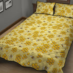 Cute Honey Bee Pattern Print Quilt Bed Set