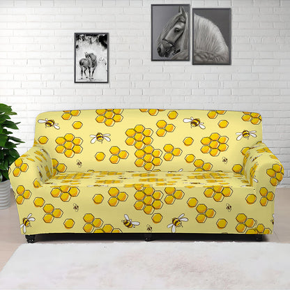 Cute Honey Bee Pattern Print Sofa Cover