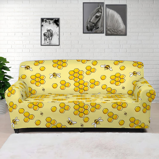 Cute Honey Bee Pattern Print Sofa Cover