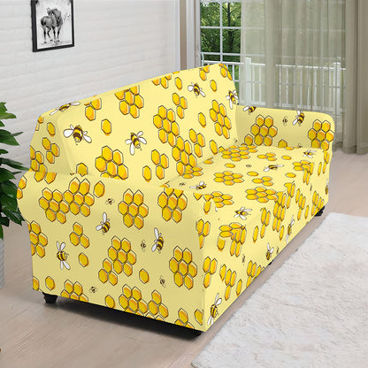 Cute Honey Bee Pattern Print Sofa Cover