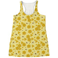 Cute Honey Bee Pattern Print Women's Racerback Tank Top