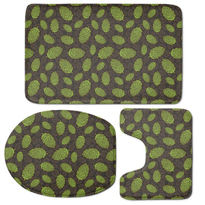 Cute Hop Cone Pattern Print 3 Piece Bath Mat Set