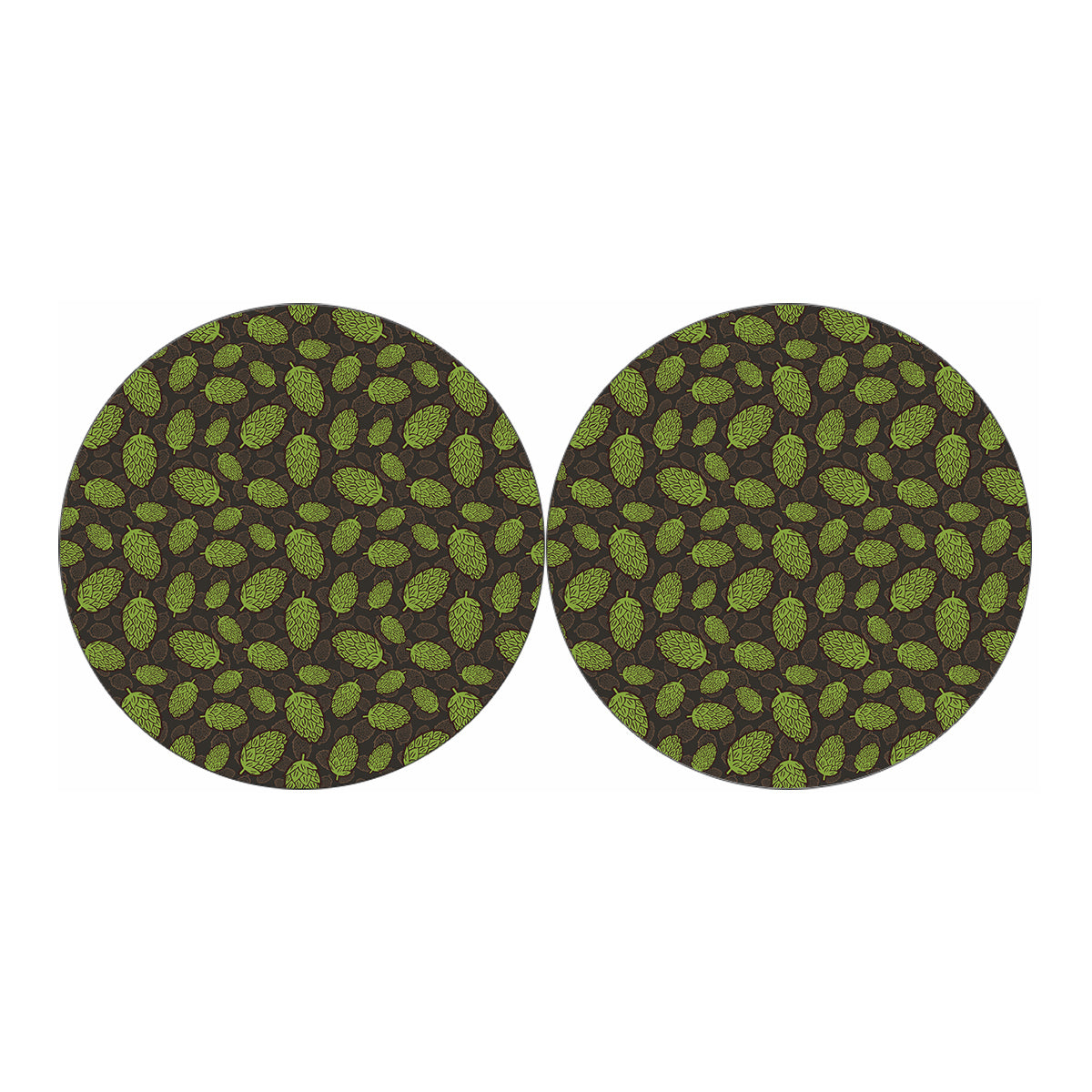 Cute Hop Cone Pattern Print Car Coasters