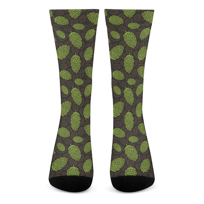 Cute Hop Cone Pattern Print Crew Socks