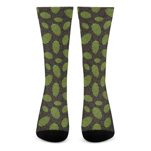 Cute Hop Cone Pattern Print Crew Socks