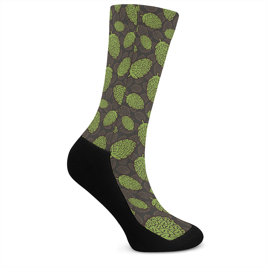 Cute Hop Cone Pattern Print Crew Socks