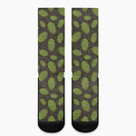 Cute Hop Cone Pattern Print Crew Socks