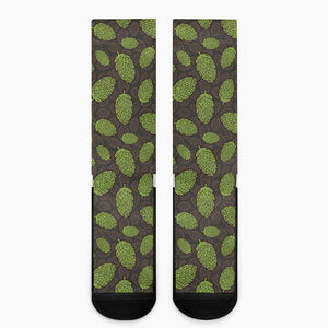 Cute Hop Cone Pattern Print Crew Socks