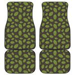 Cute Hop Cone Pattern Print Front and Back Car Floor Mats