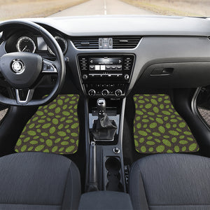 Cute Hop Cone Pattern Print Front and Back Car Floor Mats