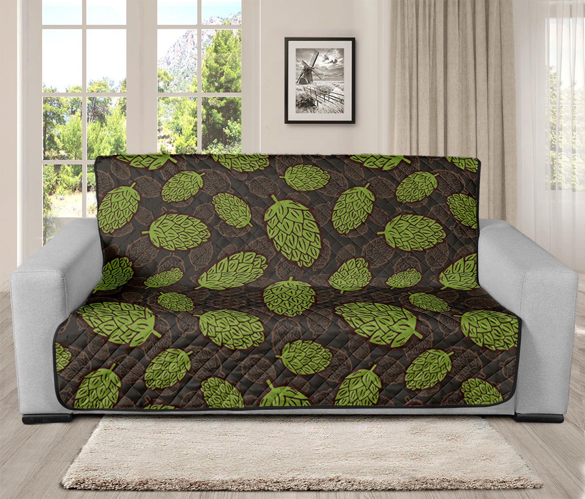 Cute Hop Cone Pattern Print Futon Protector