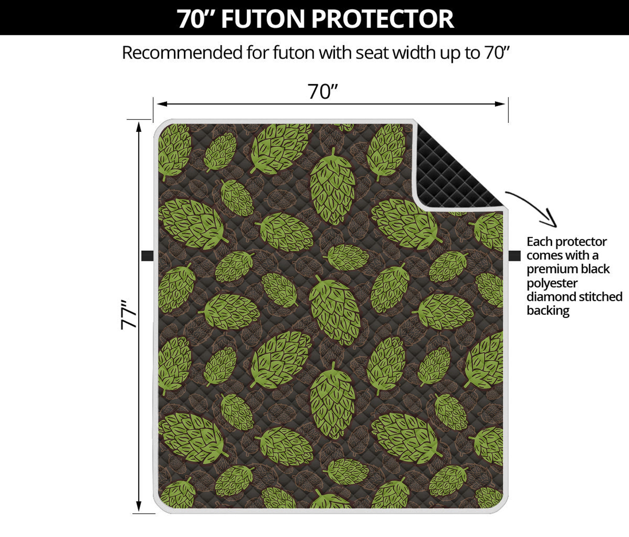 Cute Hop Cone Pattern Print Futon Protector