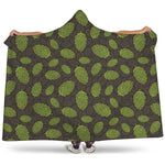 Cute Hop Cone Pattern Print Hooded Blanket