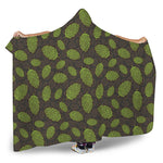 Cute Hop Cone Pattern Print Hooded Blanket