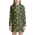 Cute Hop Cone Pattern Print Pullover Hoodie Dress