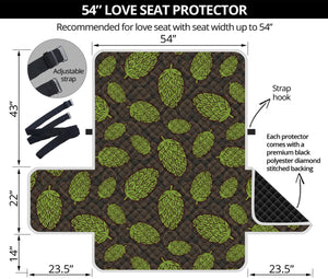 Cute Hop Cone Pattern Print Loveseat Protector