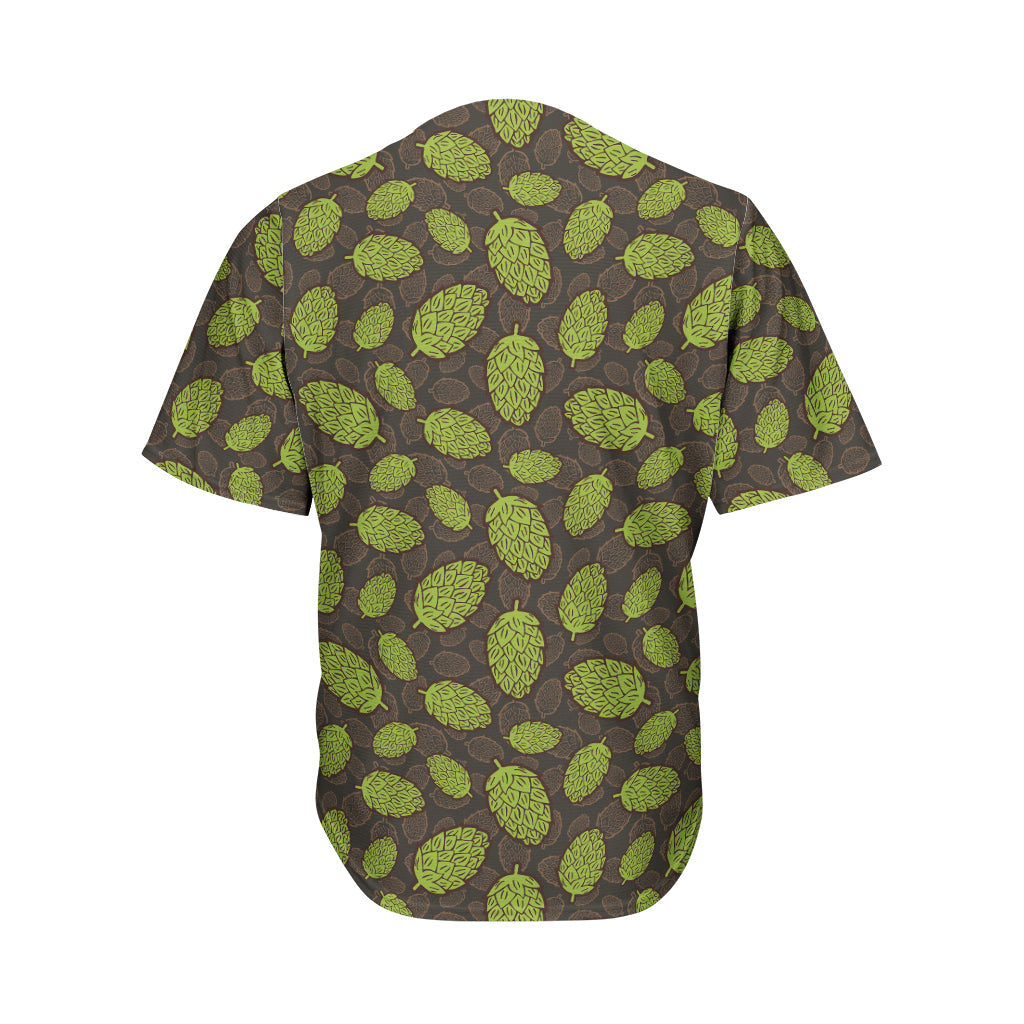 Cute Hop Cone Pattern Print Men's Baseball Jersey