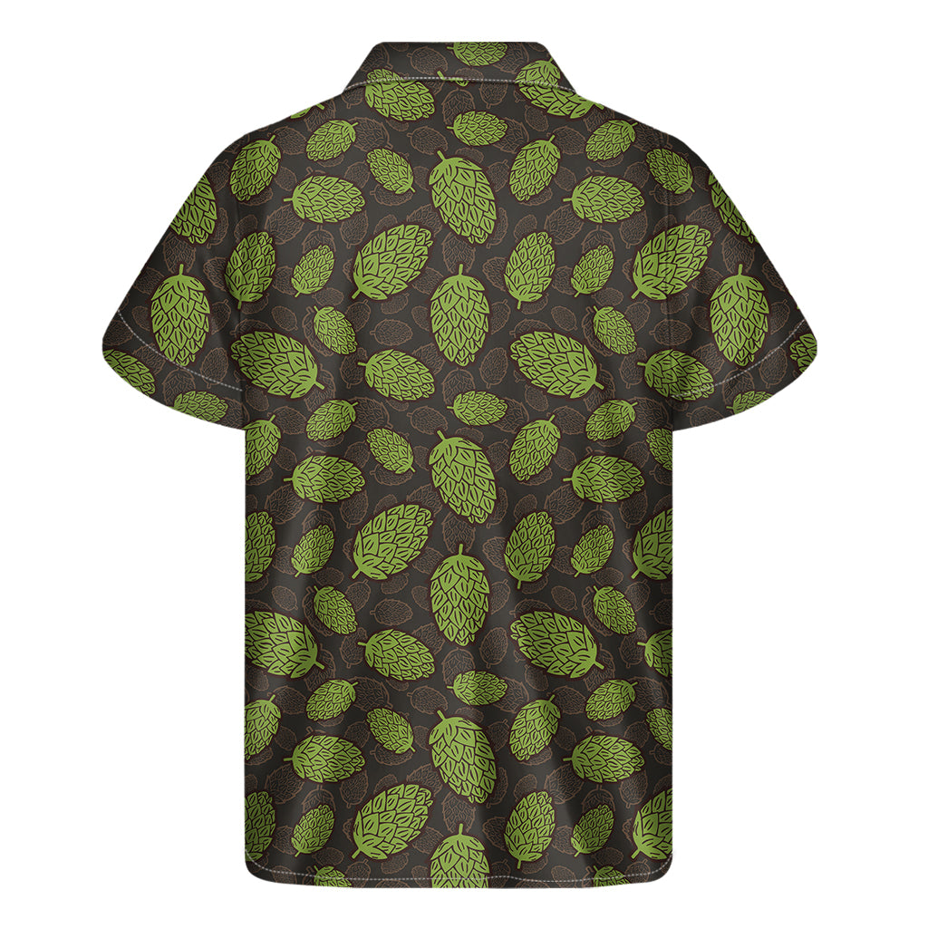 Cute Hop Cone Pattern Print Men's Short Sleeve Shirt