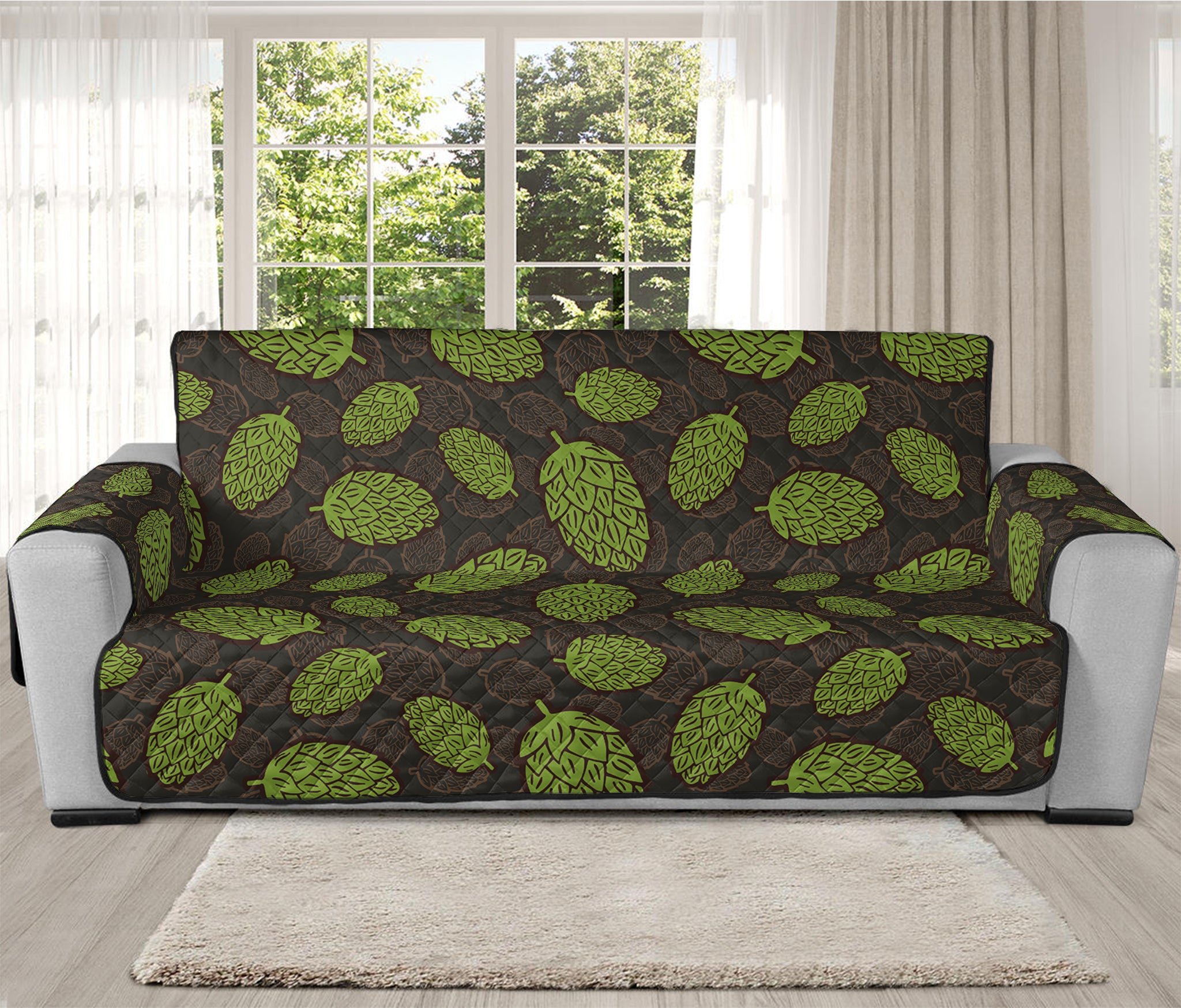 Cute Hop Cone Pattern Print Oversized Sofa Protector