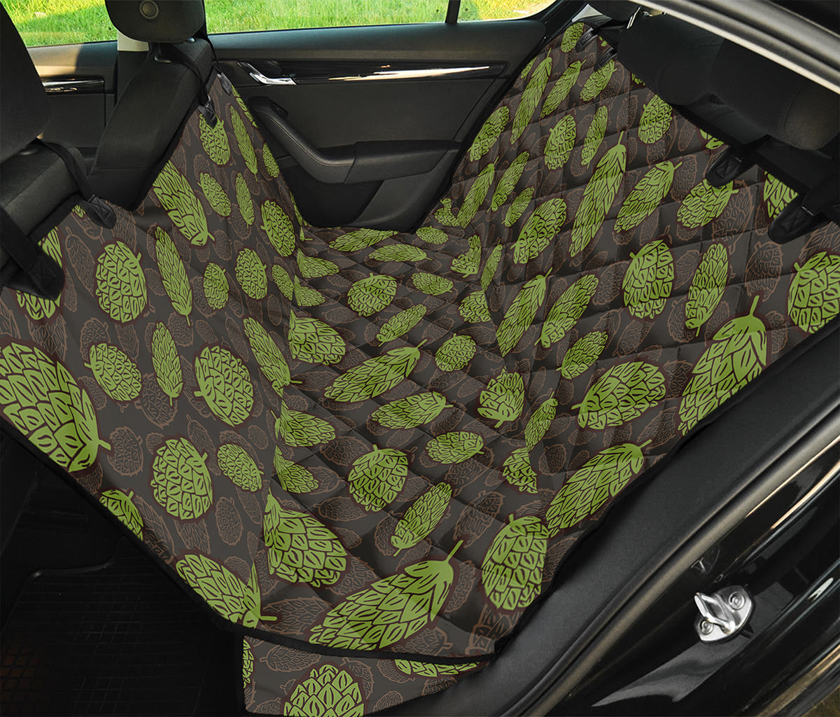 Cute Hop Cone Pattern Print Pet Car Back Seat Cover