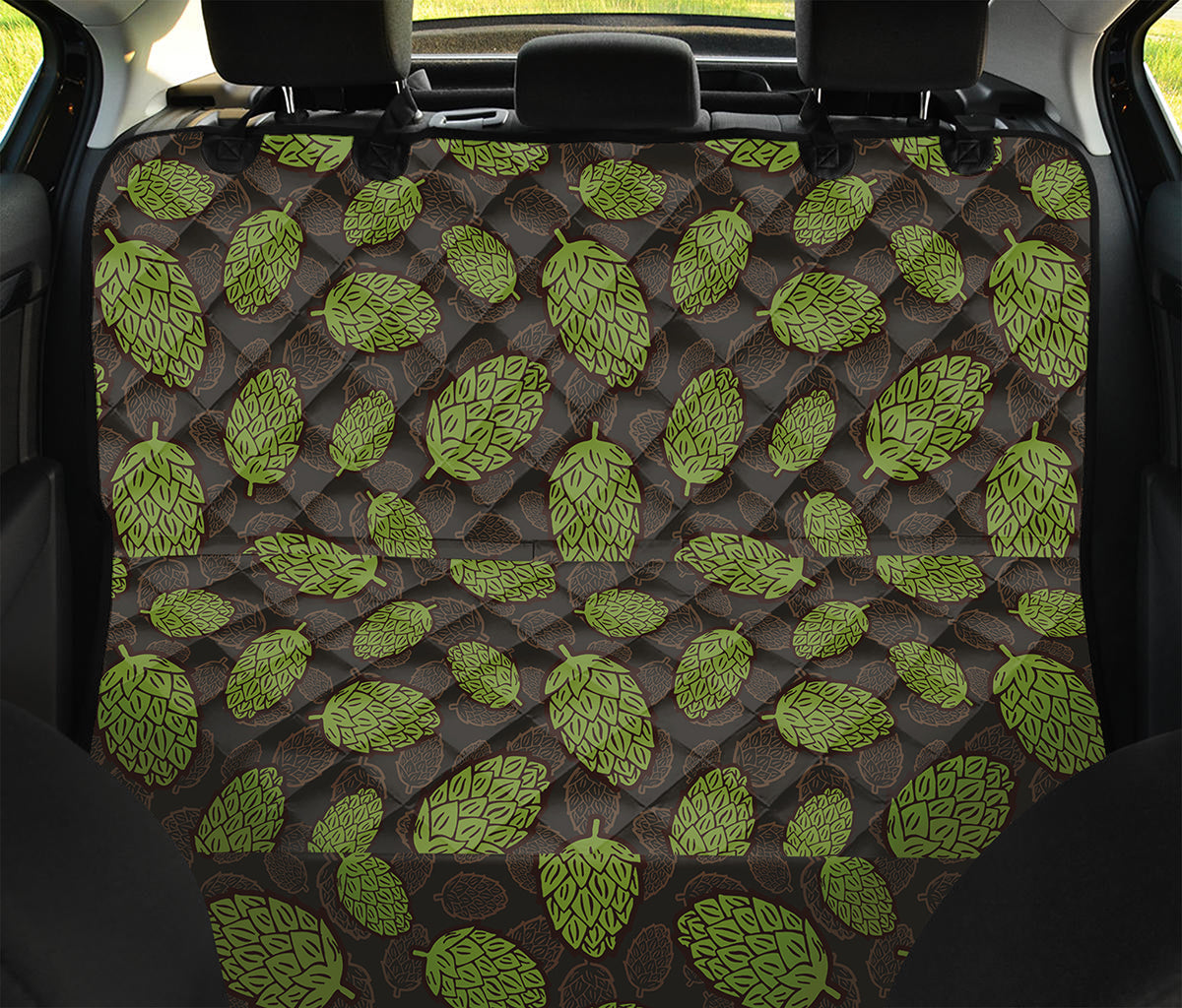 Cute Hop Cone Pattern Print Pet Car Back Seat Cover