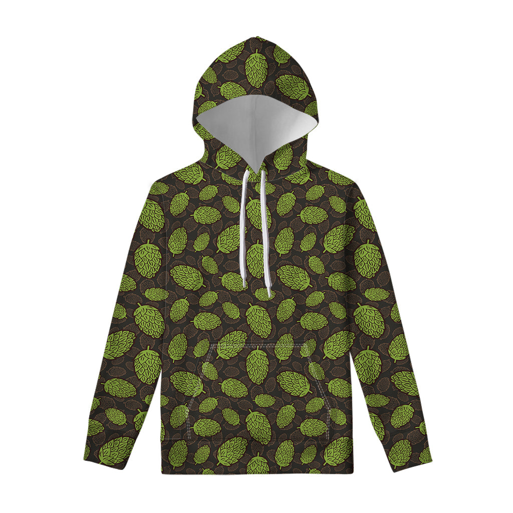 Cute Hop Cone Pattern Print Pullover Hoodie