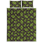 Cute Hop Cone Pattern Print Quilt Bed Set