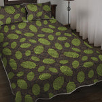 Cute Hop Cone Pattern Print Quilt Bed Set