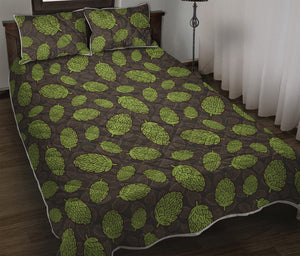 Cute Hop Cone Pattern Print Quilt Bed Set