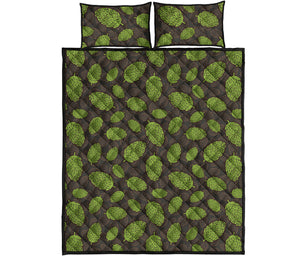 Cute Hop Cone Pattern Print Quilt Bed Set