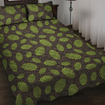 Cute Hop Cone Pattern Print Quilt Bed Set