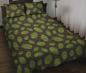 Cute Hop Cone Pattern Print Quilt Bed Set