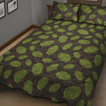 Cute Hop Cone Pattern Print Quilt Bed Set