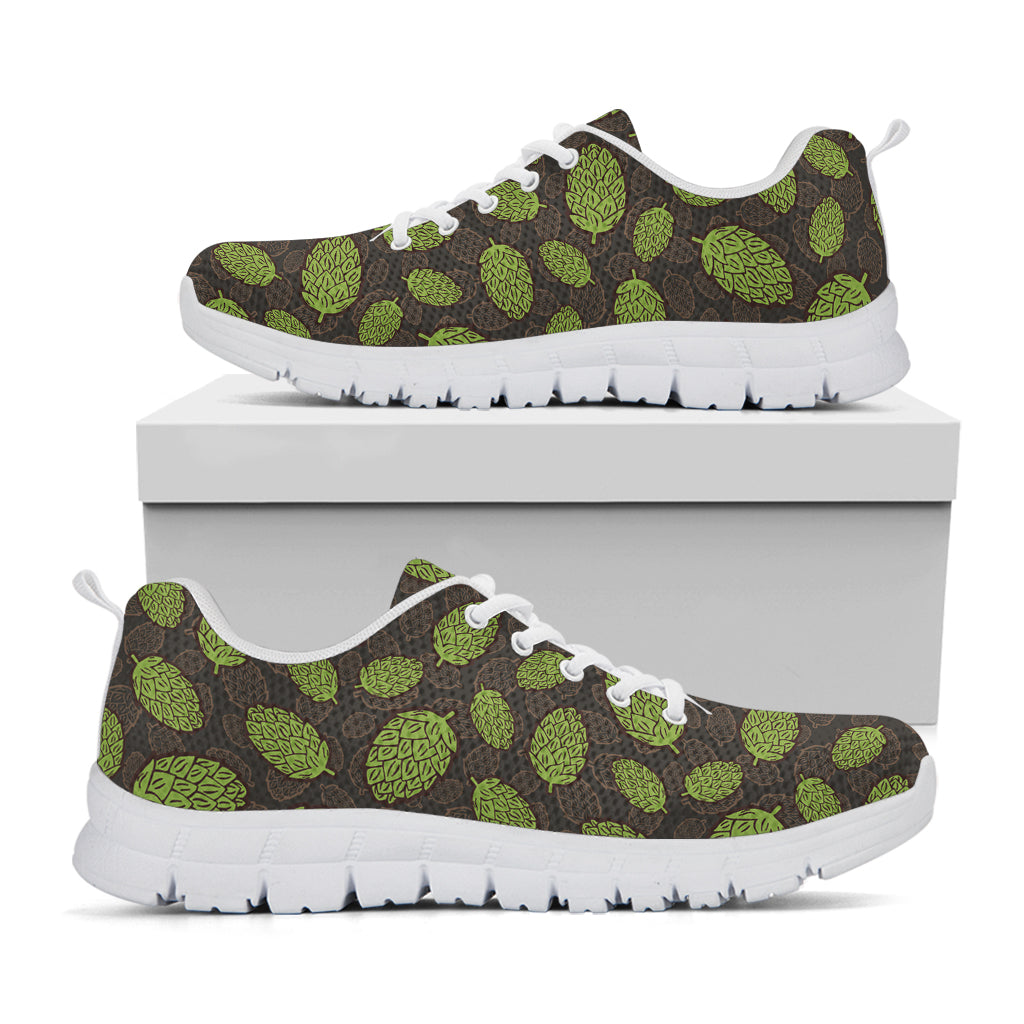 Cute Hop Cone Pattern Print White Sneakers