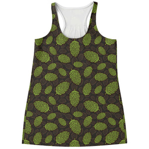 Cute Hop Cone Pattern Print Women's Racerback Tank Top