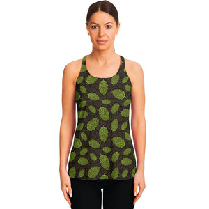 Cute Hop Cone Pattern Print Women's Racerback Tank Top