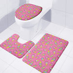 Cute Ice Cream Pattern Print 3 Piece Bath Mat Set